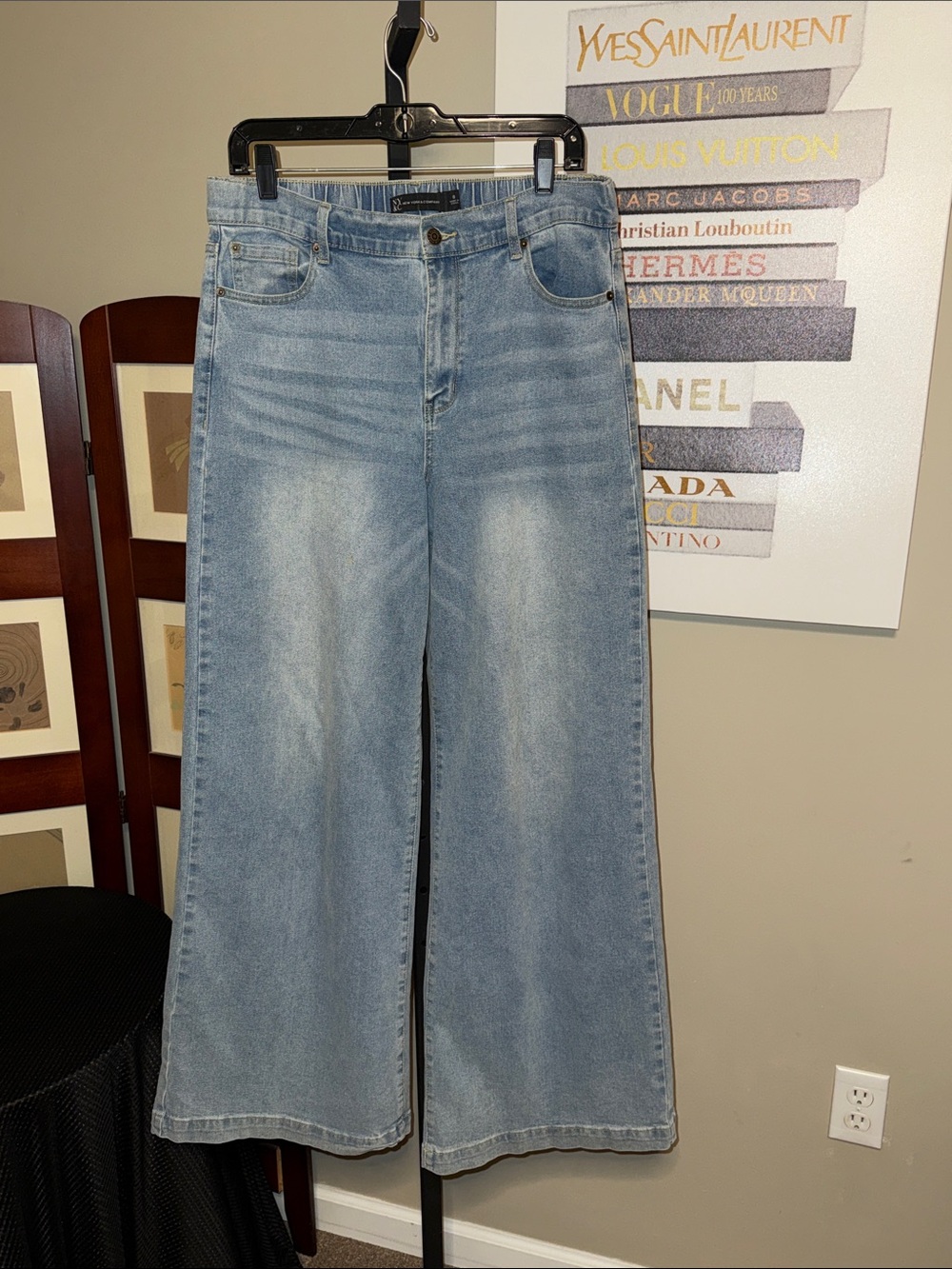 New York & Company Light Blue high rise xtra Wide-Leg Jeans